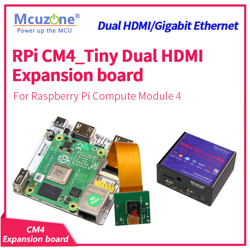 Raspberry Pi Compute Module 4 Dual Camera Board - RPi CM4_Tiny 拡張ボード、デュアル HDMI、ギガ イーサネット、カメラ、USB、Raspberry Pi